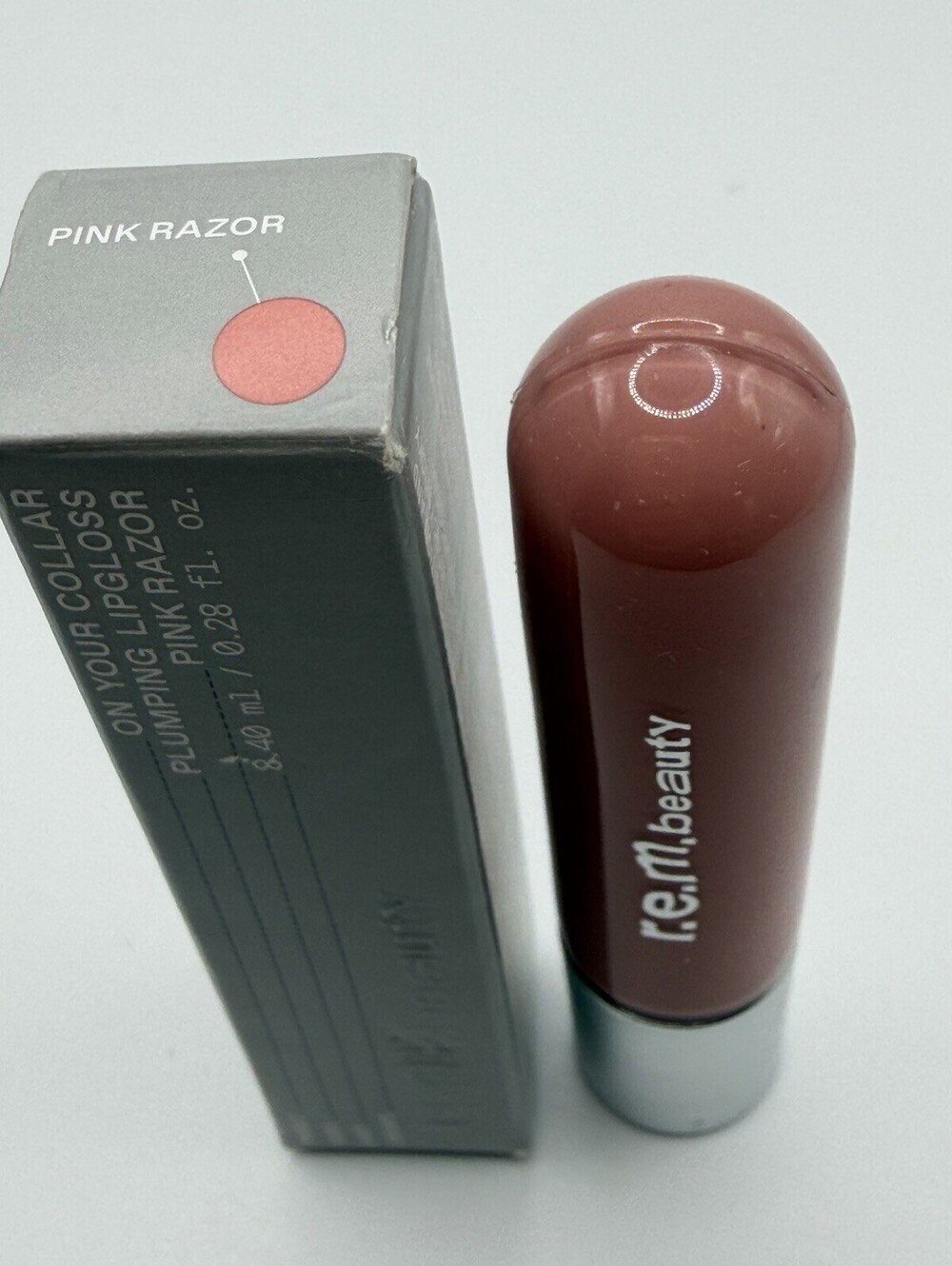 REM Beauty On Your Collar Plumping Lip Gloss Pink Razor 0.28 oz NEW IN BOX